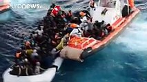 You are safe.  Italian coastguard saves terrified migrants from sinking boat