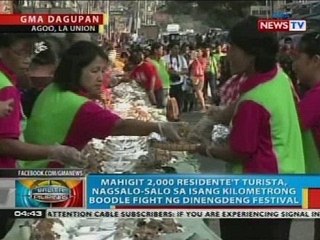 Mahigit 2,000 residente't turista, nagsalo-salo sa isang kilometrong boodle fight
