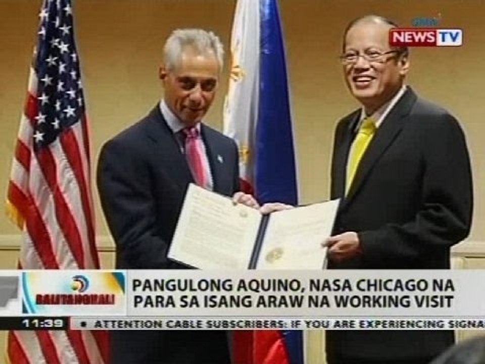 BT: Pangulong Aquino, nasa Chicago na para sa isang araw na working visit