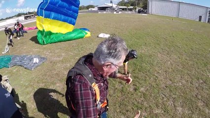 90-year-old Grandad goes skydiving for the first time