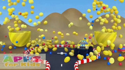 Learn Colors with Surprise Egg 3D Toys Color Ball fun - Learn colors by Monster Trucks for Kids