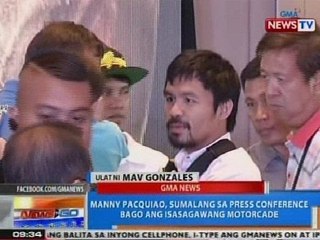 Download Video: NTG: Pacquiao, sumalang sa presscon bago ang isasagawang motorcade