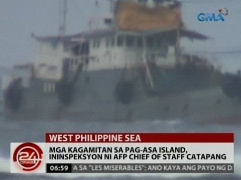 24 Oras: Mga kagamitan sa Pag-asa island, ininspeksyon ni AFP Chief of Staff Catapang