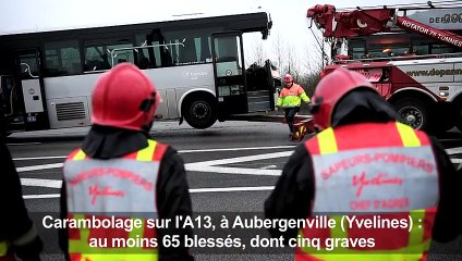 Carambolage sur l'A13, au moins 65 blessés dont cinq graves