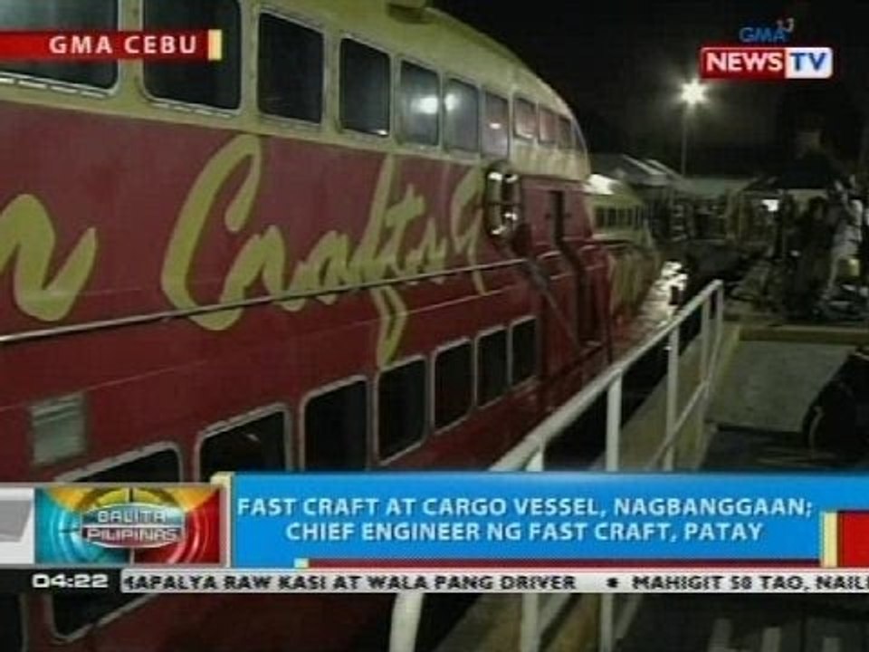 Fast craft at cargo vessel, nagbanggaan sa Talisay City
