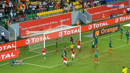 هدف محمود كهربا  القاتل مصرعلى المغرب بصوت المعلق المغربي جواد بدة - كاس امم افريقيا 2017 HD