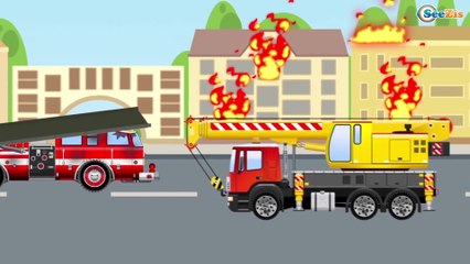 Download Video: Сoches de carreras y Сamión de bomberos - Carritos para niños - Dibujos animados de Coches