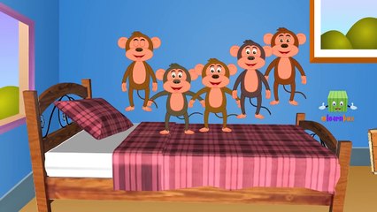 Five Little Monkeys Jumping On The Bed Nursery Rhyme | Cartoon Animation Rhymes for Children