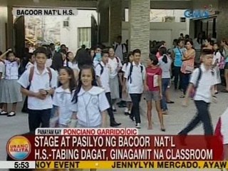 UB: Stage at pasilyo ng Bacoor Nat'l HS-Tabing Dagat, ginagamit na classroom