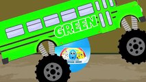 Monster Truck School Bus Vol. 1 | Surprise Eggs Learn Colors | Monster Trucks Colour Video for Kids