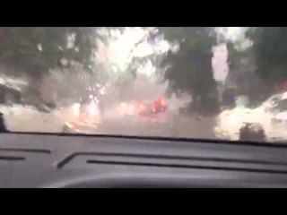 Poor visibility due to heavy rains along Timog Avenue QC.