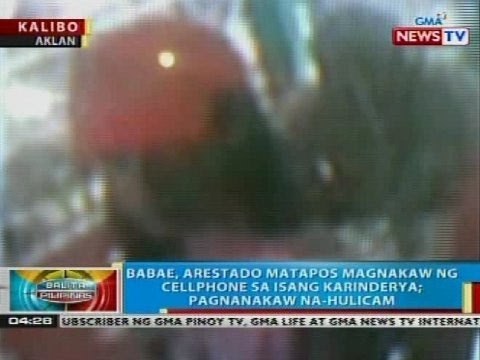 Babae sa Kalibo, Aklan, arestado matapos magnakaw ng cellphone sa isang karinderya