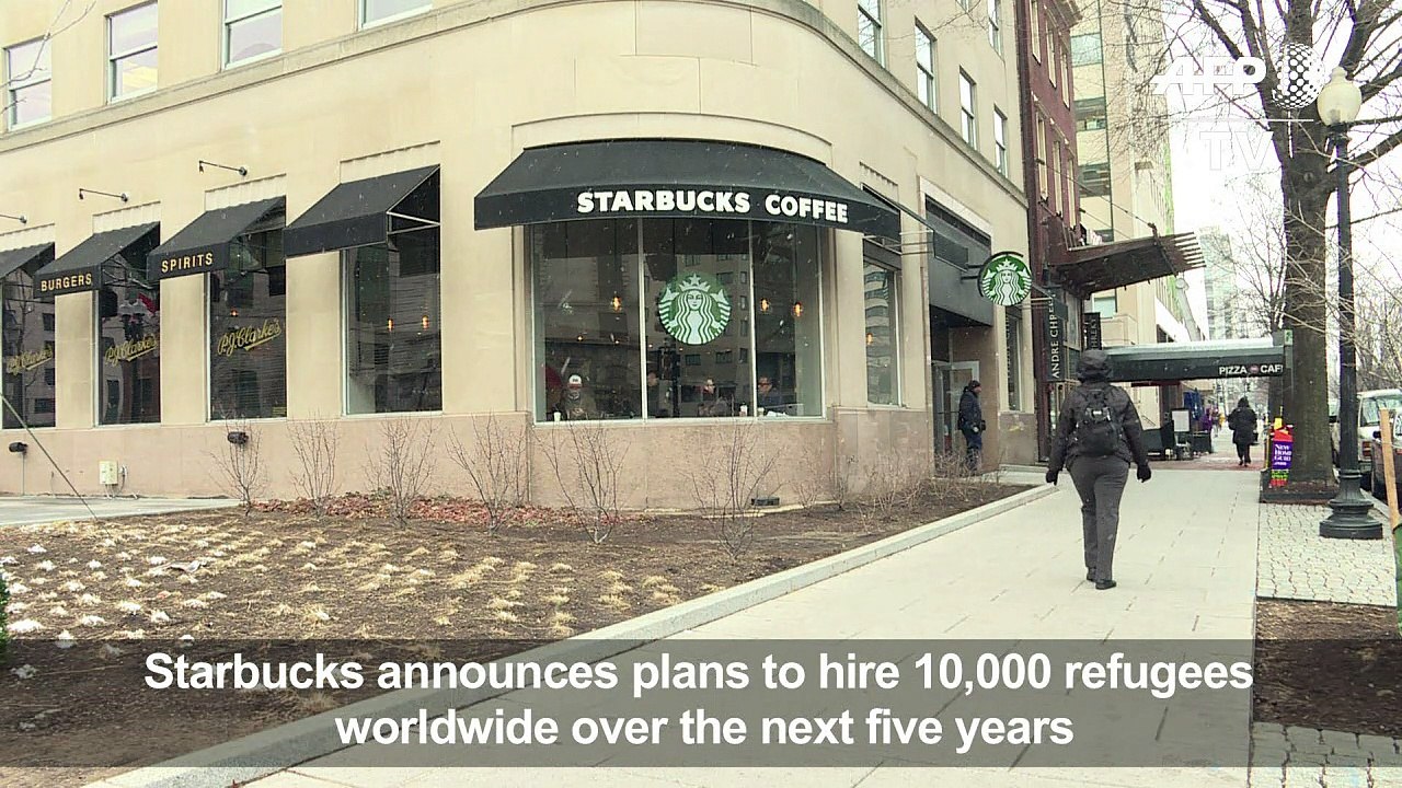 STOCKSHOTS: Starbucks to hire 10,000 refugees after Trump ban