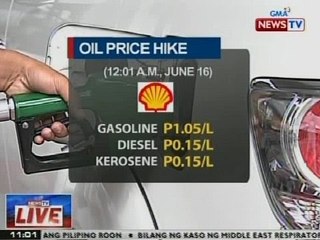NTVL: Shell, magpapatupad ng oil price hike bukas