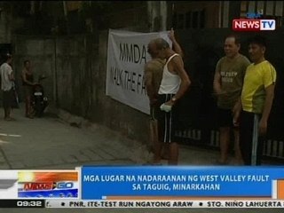NTG: Mga lugar na nadaraanan ng West Valley Fault sa Taguig, minarkahan