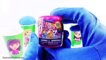 Learn Colors! Amaya Rapunzel Sofia Dora Play-Doh Dippin Dots Surprise Eggs Clay Foam Snow Cone Cups!