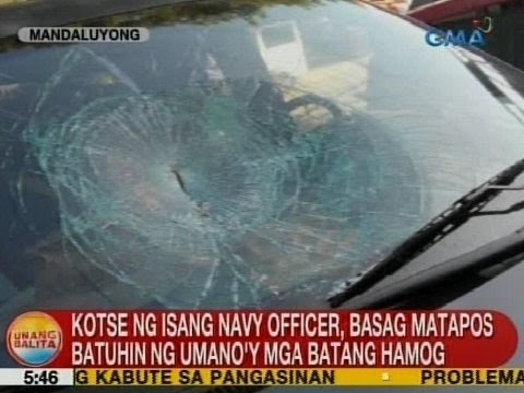 UB: Windshield ng kotse, nabasag sa pambabato ng umano'y batang hamog