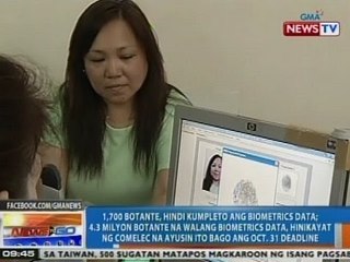 NTG: 1,700 botante, hindi kumpleto ang biometrics data