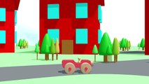 Big Race Cars Finger Family Nursery Rhyme Daddy Finger Wooden Car Toys Animation