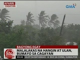 24 Oras: Malalakas na hangin at ulan dala ng Bagyong Egay, bumayo sa ilang probinsya