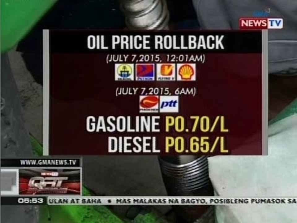 QRT: Oil price rollback, ipatutupad