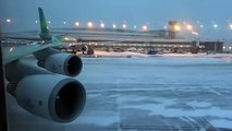 Boeing 747 400 - Takeoff After Snow Storm from Amsterdam