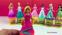 ❤ Disney Princess Playdoh Dress up Part 1 ❤ Rapunzel Princess Bell Queen Elsa The Snow Queen Aurora