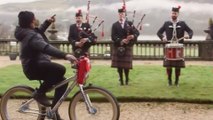 Marshawn Takes Skittles Bike to Scotland for HILARIOUS Super Bowl Promotion