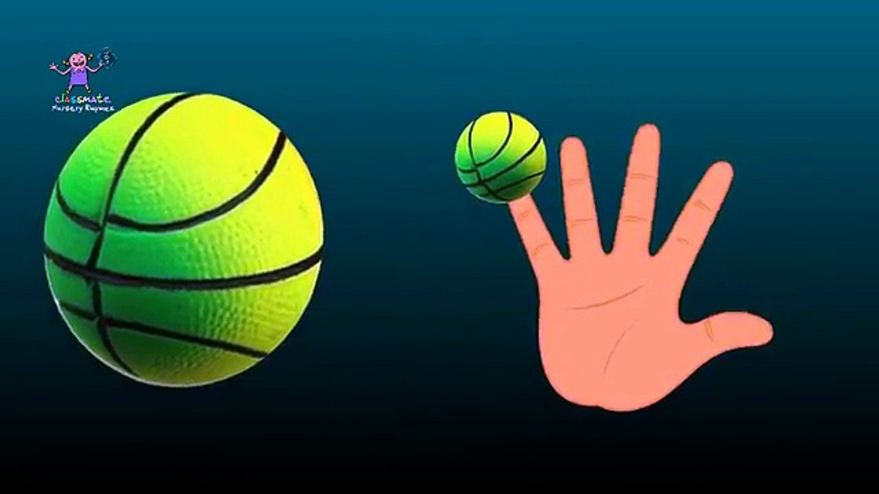 Палец Семейный песни с зеленый, желтый, синий, коричневый цвета шаров для детей и малышей