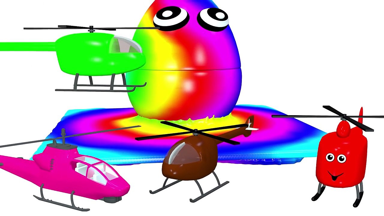 Rainbow Slime Surprise Eggs 3D for Learning Colors / Colours with Helicopter for Kids Baby Toddler