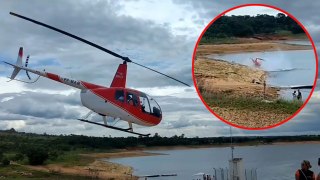 Shocking Moment Woman Films her Own Helicopter Accident
