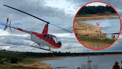 Shocking Moment Woman Films her Own Helicopter Accident