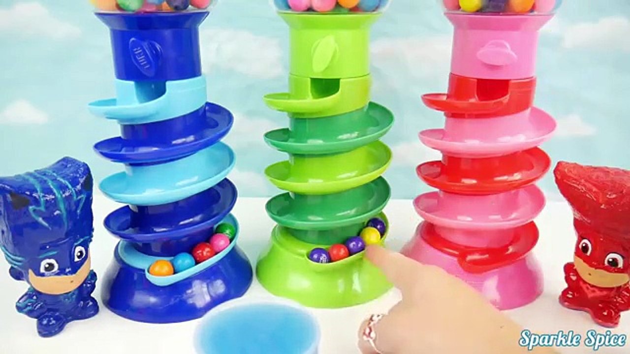 PJ Masks Doll Bubble Gum Game with Gumball Candy Slime Toys LEARN COLORS for Preschoolers