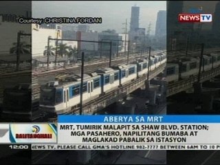 BT: MRT, tumirik malapit sa Shaw Blvd. Station