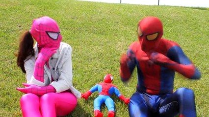Spiderman vs Joker vs Spidergirl - Spider baby kidnapped - Real life Superhero Fun movie