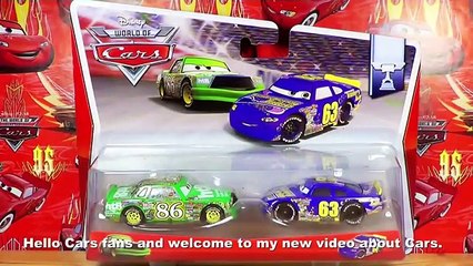 Disney Pixar Cars, new dicast 2 Pack Chick Hicks & Transberry Juice No. 63 1:55 Scale Mattel