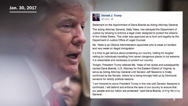 Trump fires acting attorney general Sally Yates