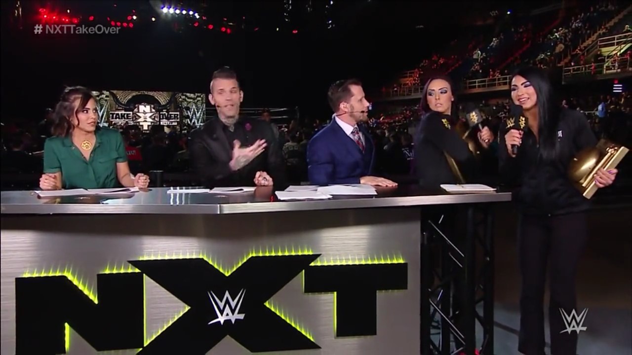 Billie Kay, Peyton Royce, Charly Caruso, Corey Graves, Nigel McGuinness Segment NXT Takeover San Antonio 2017 Pre-Show
