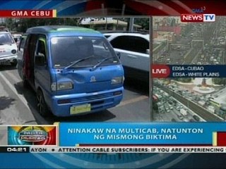 BP: Ninakaw na multicab sa Cebu City, natunton ng mismong biktima