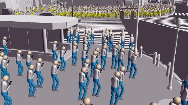 全員歩きスマホin渋谷スクランブル交差点　もしもスクランブル交差点を横断する人が全員歩きスマホだったら