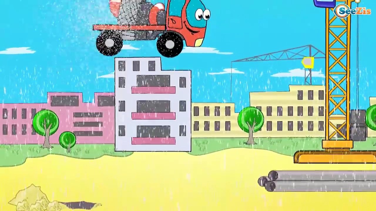 Arabalar çizgi filmleri türkçe. İş makineleri - Ekskavatör, Vinç. Monster Truck Eğitici çizgi filmi