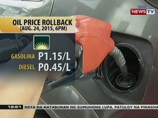 BT: Oil price rollback, ipatutupad