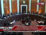 Justice Bersamin, inireklamo si Justice Leonen dahil sa paglabag diumano sa confidentiality rule