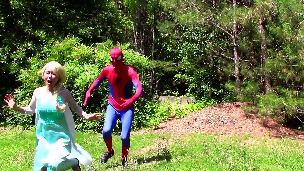 Giant Catbaby vs Spiderman & Elsa: + Snow white funny superhero video