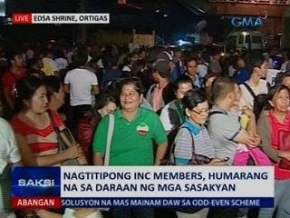Saksi: Nagtitipong INC members, humarang na sa daraan ng mga sasakyan
