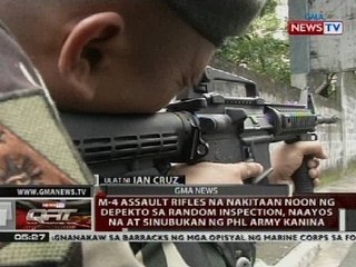 M-4 assualt rifles na nakitaan noon ng depekto, naayos na at sinubukan ng PHL Army kanina