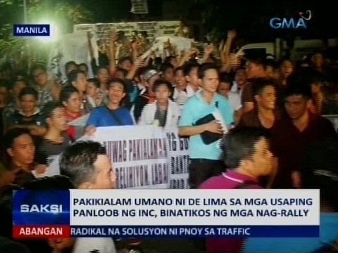 Saksi: Pakikialam umano ni De Lima sa mga usaping panloob ng INC, binatikos ng mga nag-rally