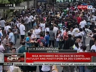 Mga miyembro ng Iglesia ni Cristo, patuloy ang pagtitipon sa DOJ compound