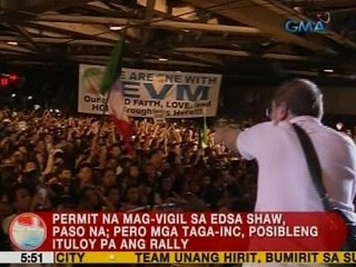UB: Permit na mag-vigil sa EDSA Shaw, paso na; pero mga taga-INC, posibleng ituloy pa ang rally