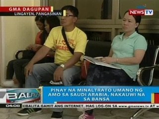 Pinay na minaltrato umano ng amo sa Saudi Arabia, nakauwi na sa bansa